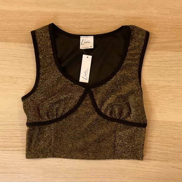 Gold Sparkly Crop - Picture 5 of 5